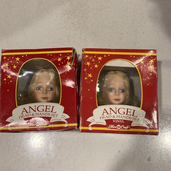2 Angel Head & Hands Sets - Vinyl But Looks Like Porcelain! Craft Your Own Angel - Picture 3 of 6